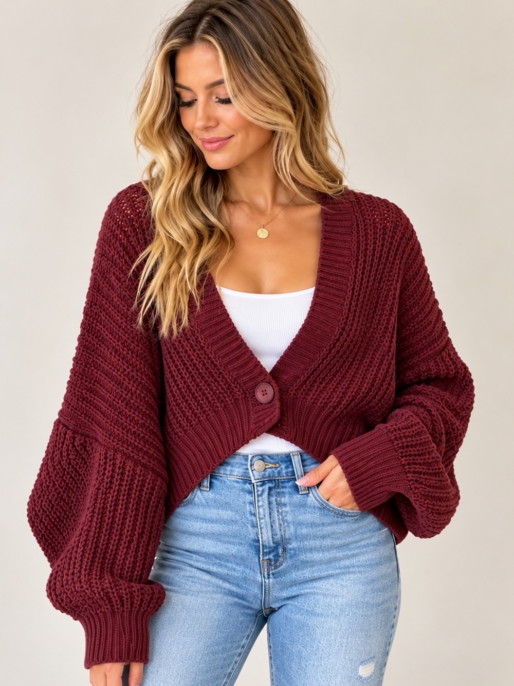 NWT Miracle Shrug Cardigan in Burgundy